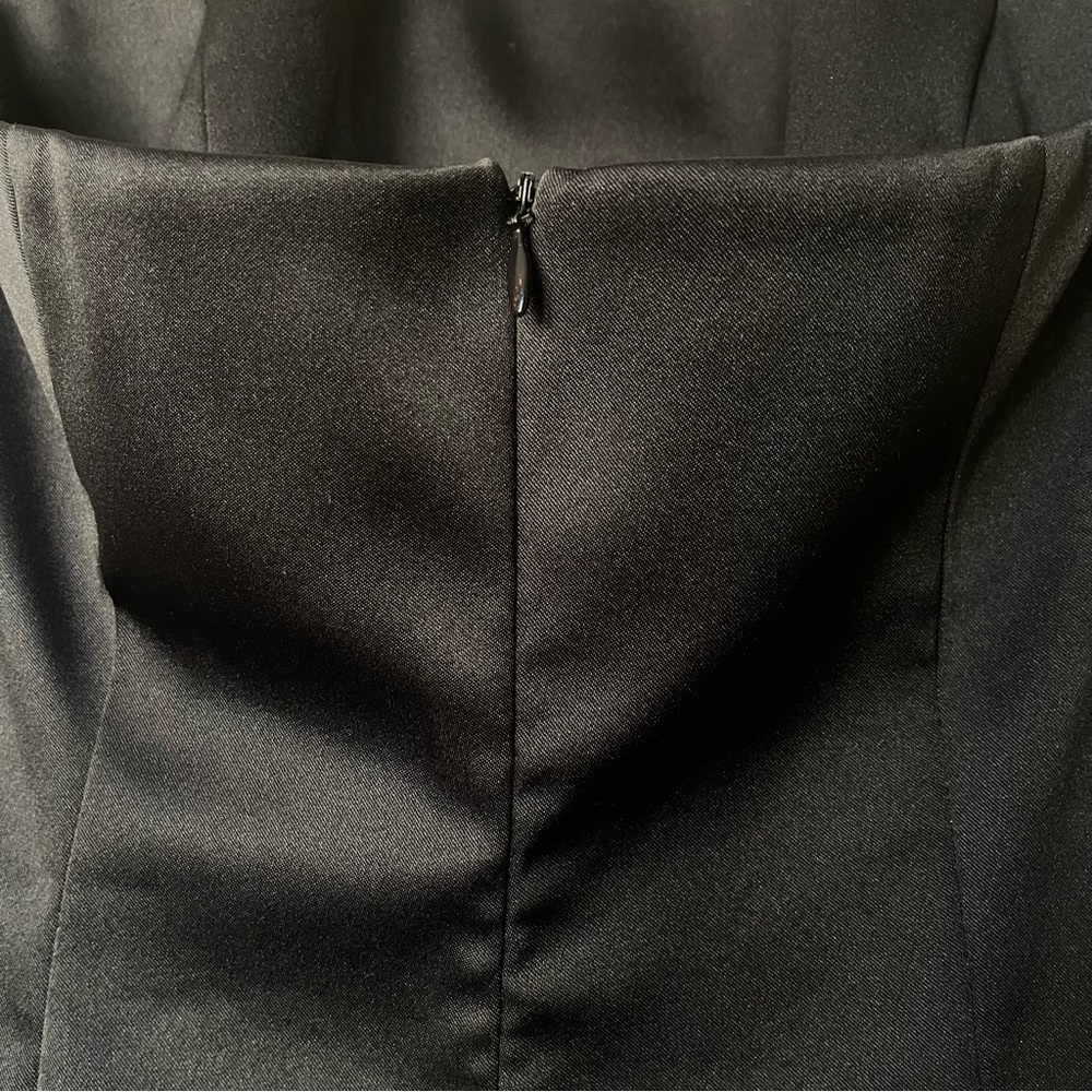 90s Black Satin Express Halter LBD Mini - Picture 4 of 11